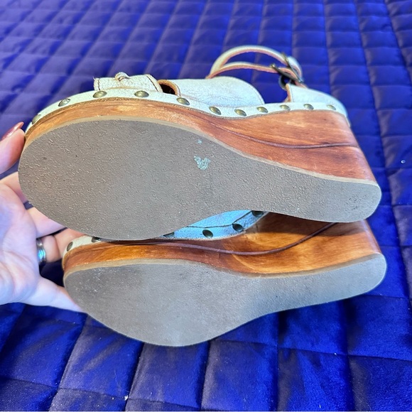 BedStu Princess Studded Leather Platform Wedge in White 🤍 - Picture 8 of 10